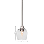 Odyssey One Light Mini Pendant in Brushed Nickel with 6" Clear Bubble Shade