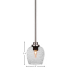 Odyssey One Light Mini Pendant in Brushed Nickel with 6" Smoke Bubble Shade