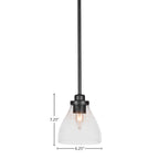 Odyssey One Light Mini Pendant in Matte Black with 6.25" Clear Bubble Shade