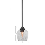 Odyssey One Light Mini Pendant in Matte Black with 6" Smoke Bubble Shade