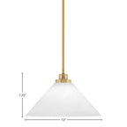 Odyssey One Light Mini Pendant in New Age Brass with 12" White Marble Shade
