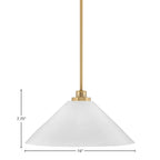 Odyssey One Light Mini Pendant in New Age Brass with 16" White Marble Shade