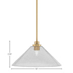 Odyssey One Light Mini Pendant in New Age Brass with 16" Smoke Bubble Shade