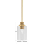 Odyssey One Light Mini Pendant in New Age Brass with 4" Clear Bubble Shade
