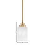 Odyssey One Light Mini Pendant in New Age Brass with 4" White Marble Shade