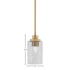 Odyssey One Light Mini Pendant in New Age Brass with 4" Smoke Bubble Shade