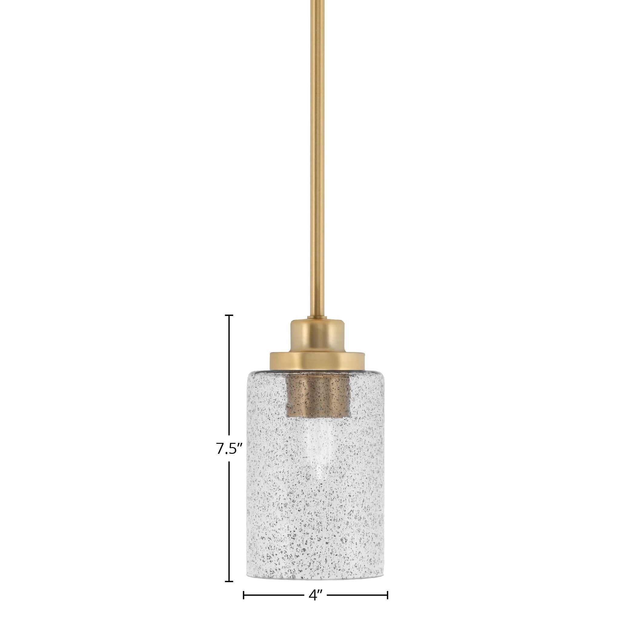 Odyssey One Light Mini Pendant in New Age Brass with 4" Smoke Bubble Shade