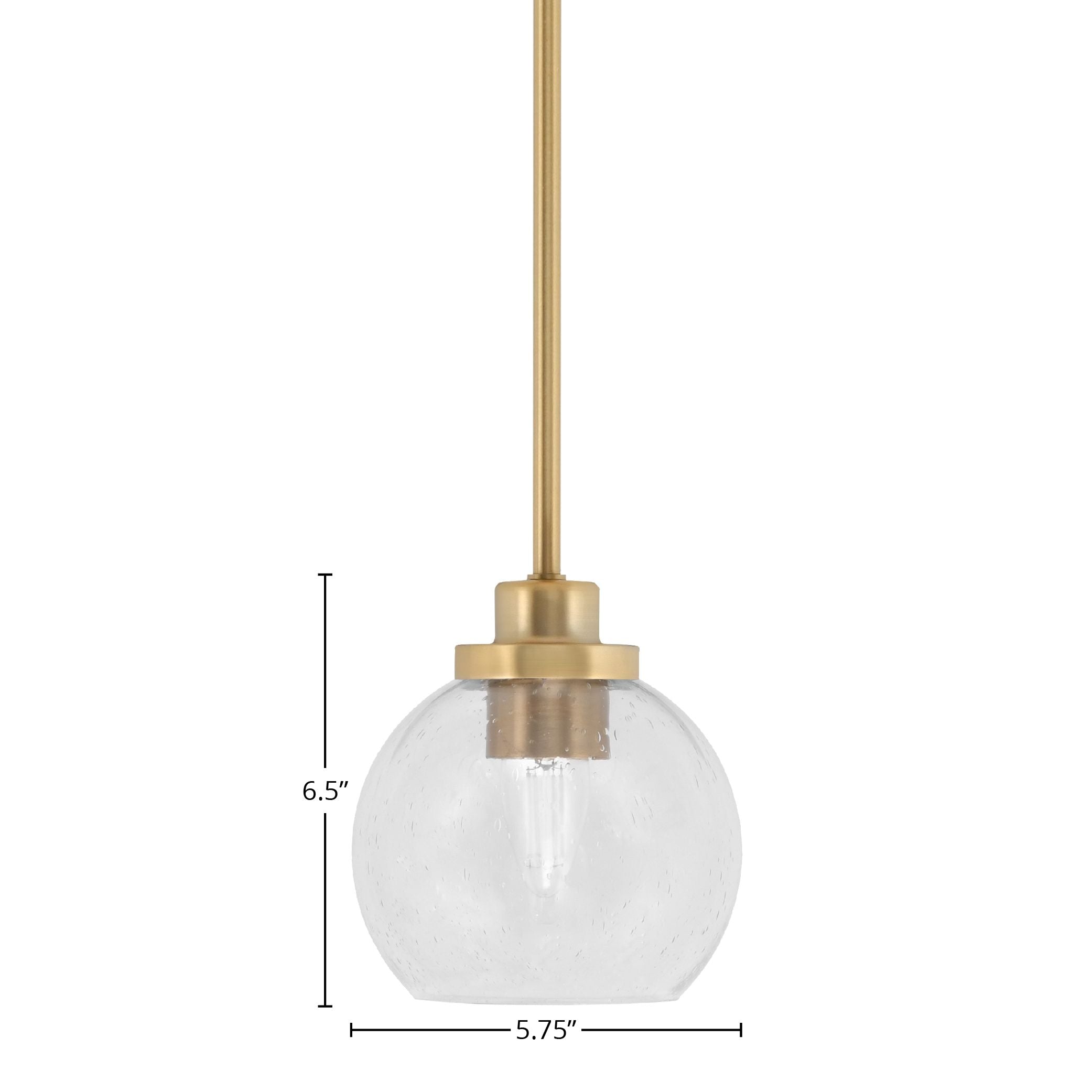 Odyssey One Light Mini Pendant in New Age Brass with 5.75" Clear Bubble Shade