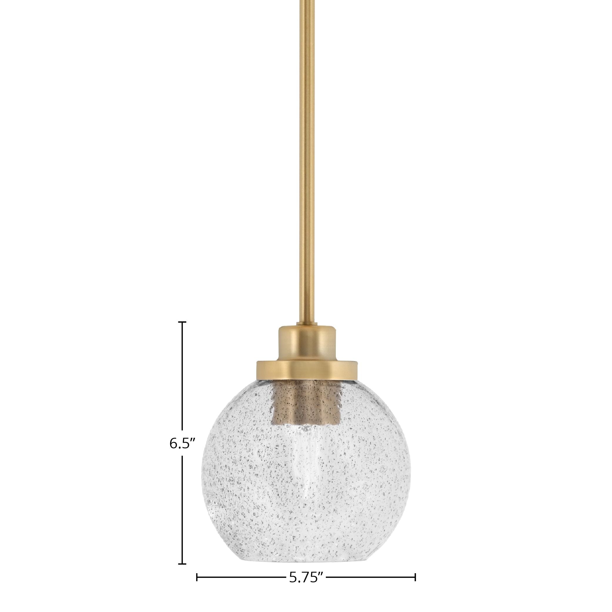 Odyssey One Light Mini Pendant in New Age Brass with 5.75" Smoke Bubble Shade