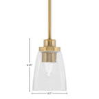 Odyssey One Light Mini Pendant in New Age Brass with 5" Clear Bubble Shade