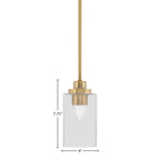 Odyssey One Light Mini Pendant in New Age Brass with 4" Clear Bubble Shade