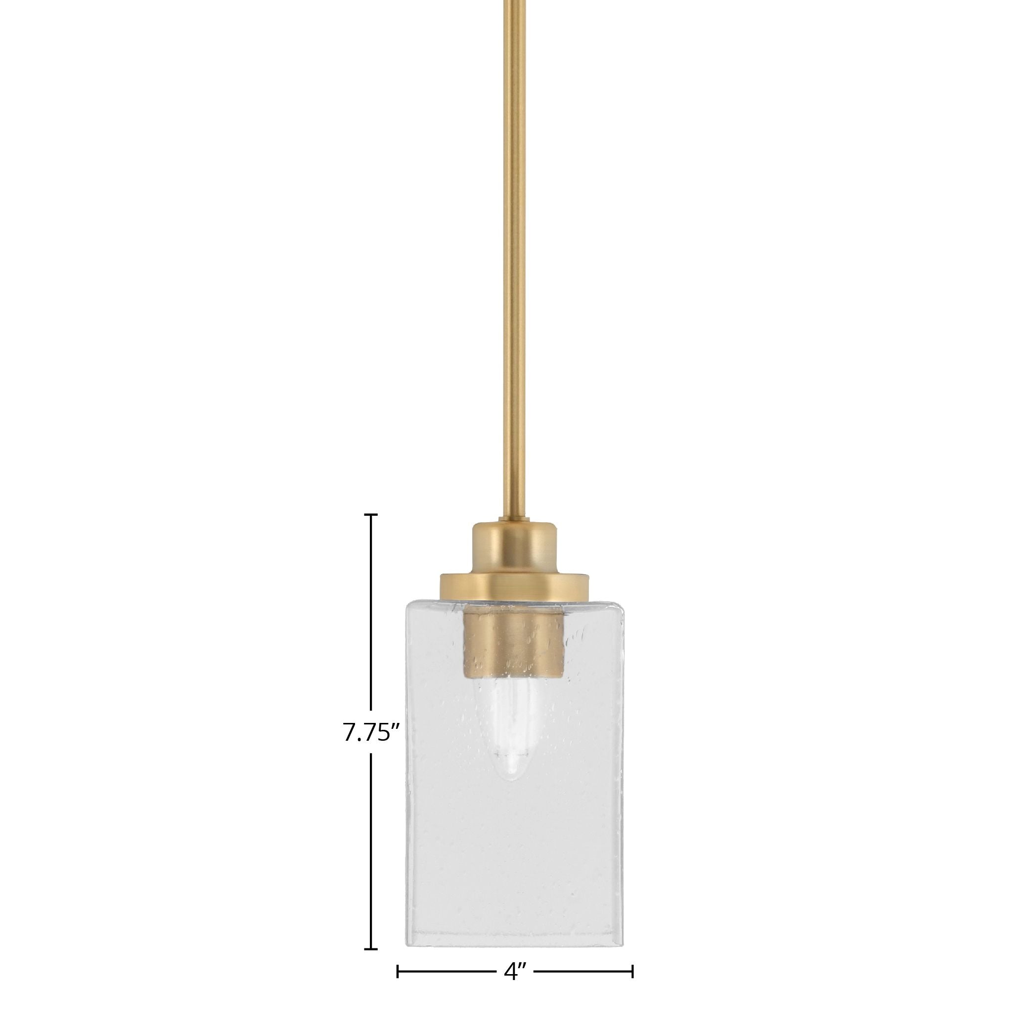 Odyssey One Light Mini Pendant in New Age Brass with 4" Clear Bubble Shade