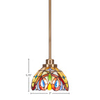Odyssey One Light Mini Pendant in New Age Brass with 7" Lynx Art Glass Shade