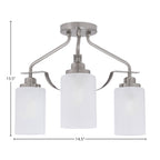 Odyssey Three Light Semi-Flush Mount in Brushed Nickel with 4" White Marble Shade