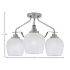 Odyssey Three Light Semi-Flush Mount in Brushed Nickel with 6" White Marble Shade