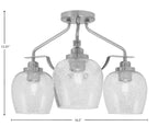 Odyssey Three Light Semi-Flush Mount in Brushed Nickel with 6" Smoke Bubble Shade