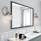 Odyssey One Light Wall Sconce in Brushed Nickel with 7" Clear Bubble Shade