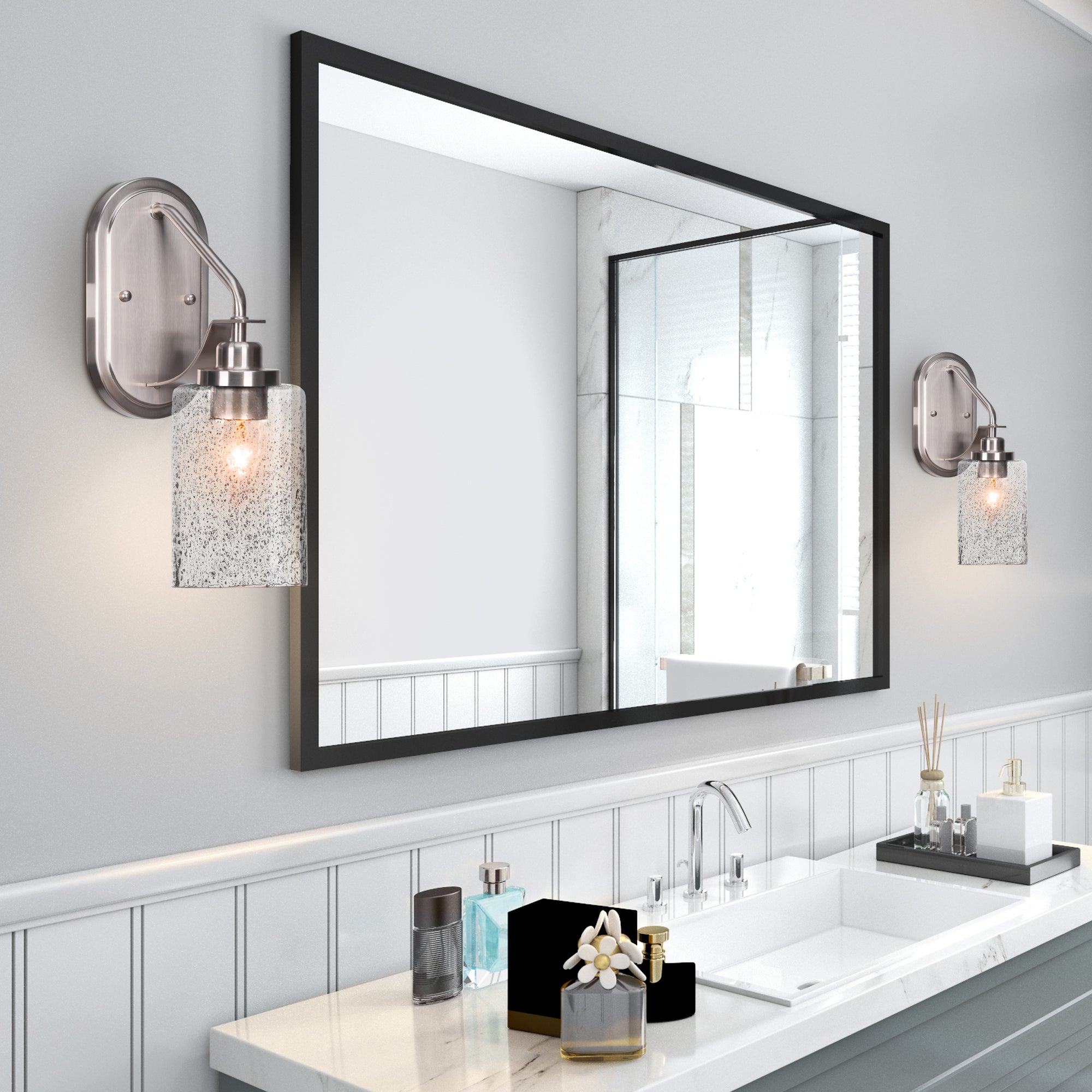 Odyssey One Light Wall Sconce in Brushed Nickel with 4" Smoke Bubble Shade