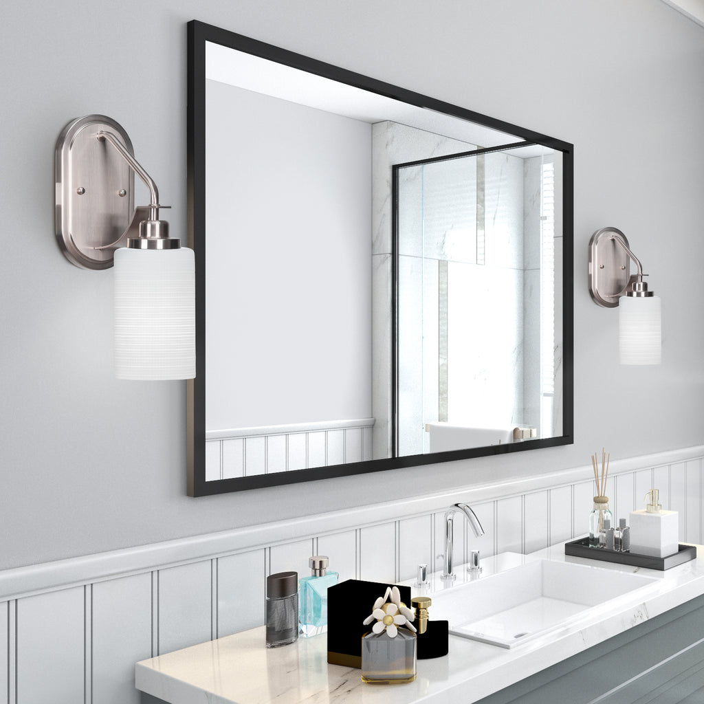 Odyssey One Light Wall Sconce in Brushed Nickel with 4" White Matrix Shade
