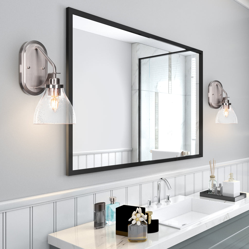 Odyssey One Light Wall Sconce in Brushed Nickel with 6.25" Clear Bubble Shade