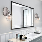 Odyssey One Light Wall Sconce in Brushed Nickel with 6" Clear Ribbed Shade