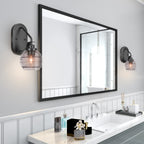 Odyssey One Light Wall Sconce in Matte Black with 6" Smoke Ribbed Shade