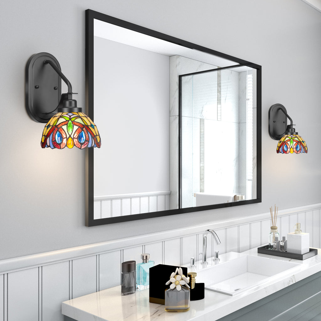 Odyssey One Light Wall Sconce in Matte Black with 7" Lynx Art Glass Shade