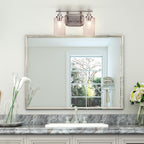 Odyssey Two Light Bath Bar in Brushed Nickel with 4" Clear Bubble Shade
