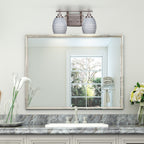 Odyssey Two Light Bath Bar in Brushed Nickel with 5" Gray Matrix Shade