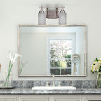 Odyssey Two Light Bath Bar in Brushed Nickel with 4" Gray Matrix Shade
