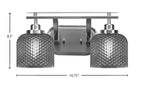 Odyssey Two Light Bath Bar in Brushed Nickel with Smoke Textured Shade