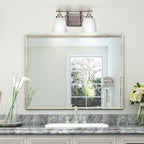 Odyssey Two Light Bath Bar in Brushed Nickel with 5" Clear Ribbed Shade