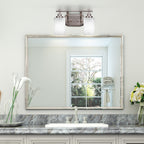 Odyssey Two Light Bath Bar in Brushed Nickel with 4" Square White Muslin Shade