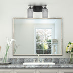 Odyssey Two Light Bath Bar in Matte Black with 4" Gray Matrix Shade