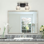 Odyssey Two Light Bath Bar in Matte Black with 5.75" Smoke Bubble Shade