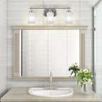 Odyssey Three Light Bath Bar in Brushed Nickel with 4" White Marble Shade