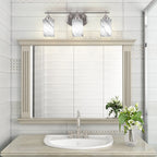 Odyssey Three Light Bath Bar in Brushed Nickel with 4" Onyx Swirl Shade