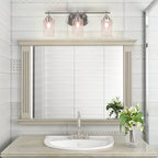 Odyssey Three Light Bath Bar in Brushed Nickel with 4" Clear Bubble Shade