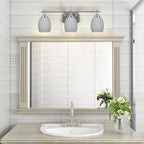 Odyssey Three Light Bath Bar in Brushed Nickel with 5" Gray Matrix Shade