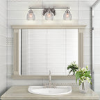 Odyssey Three Light Bath Bar in Brushed Nickel with 5.75" Clear Bubble Shade
