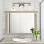 Odyssey Three Light Bath Bar in Brushed Nickel with 5.75" Onyx Swirl Shade