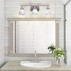 Odyssey Three Light Bath Bar in Brushed Nickel with 6.25" Onyx Swirl Shade