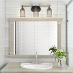 Odyssey Three Light Bath Bar in Matte Black with 4" Smoke Bubble Shade