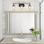 Odyssey Three Light Bath Bar in Matte Black with 4" Clear Bubble Shade