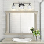Odyssey Three Light Bath Bar in Matte Black with 5.75" Onyx Swirl Shade