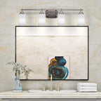 Odyssey Four Light Bath Bar in Brushed Nickel with 4" White Marble Shade