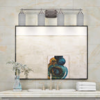 Odyssey Four Light Bath Bar in Brushed Nickel with 4" Gray Matrix Shade