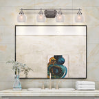 Odyssey Four Light Bath Bar in Brushed Nickel with 5.75" Clear Bubble Shade