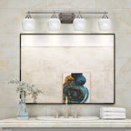 Odyssey Four Light Bath Bar in Brushed Nickel with 6" White Marble Shade