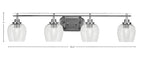 Odyssey Four Light Bath Bar in Matte Black with 6" Smoke Bubble Shade